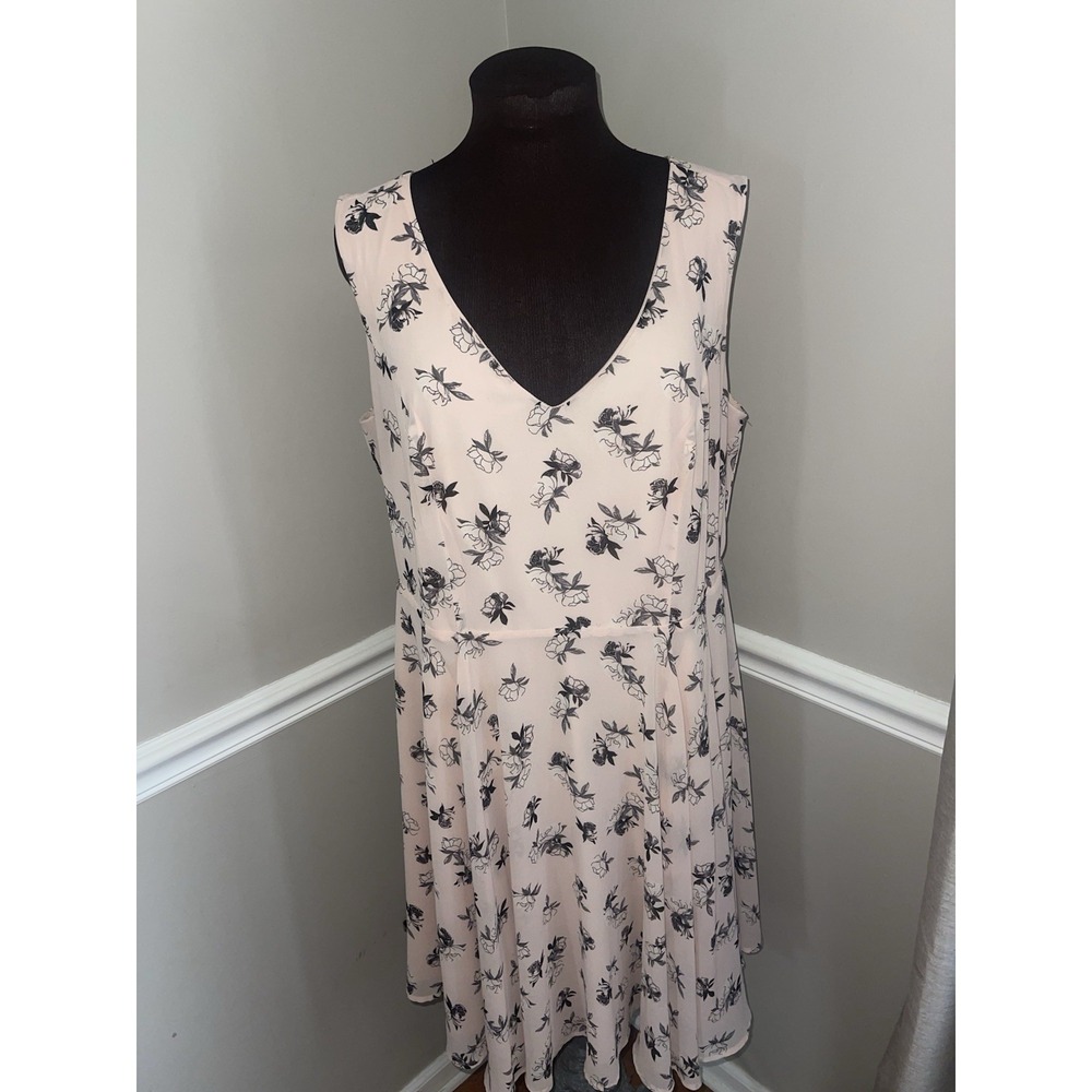 Torrid Floral Print Flounce Skirt Dress Light Pink Plus Size 16 Feminine Dainty